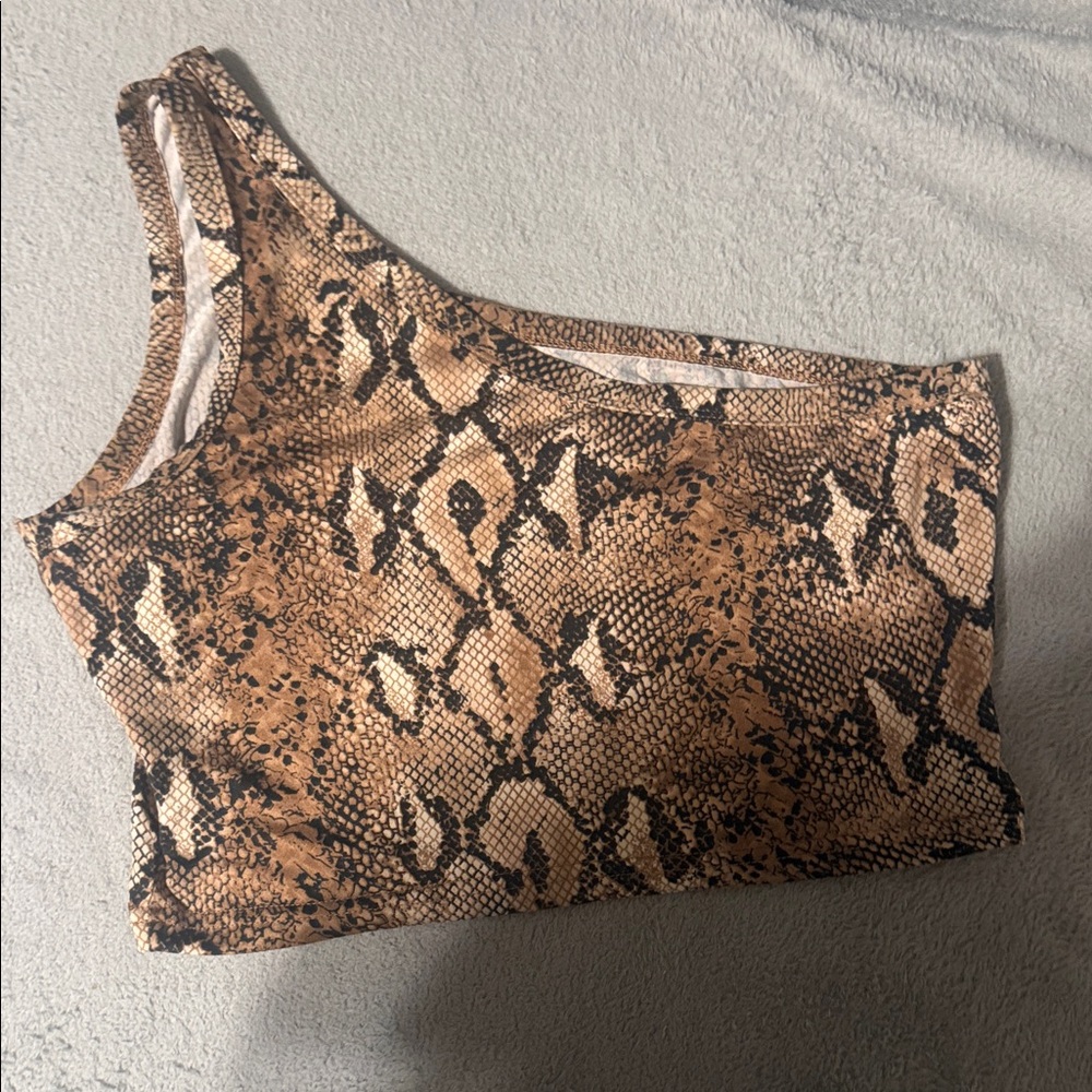 SHEIN Snake Pattern Pet Tank Top - Brown and Black